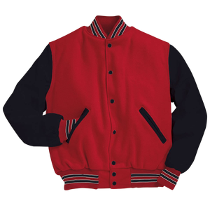 Chaqueta Bomber de Invierno Ecológica Personalizada de Alta Calidad al por Mayor, Unisex, con Parche de Chenilla Bordado, Mezcla de Lana, Manga de Forro Polar, Cuello Redondo - Product Image 4