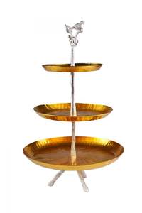 Soporte de Pastel de Aluminio Dorado de 2 Niveles, Hecho a Mano, Elegante, para Bodas y Eventos de Lujo, Artesanía India ASCENT - Product Image 6