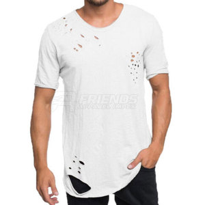Camisetas de Algodón 100% con Diseño Desgastado, Estilo Moderno e Informal, Perfectas para la Moda Urbana de Verano - Product Image 3
