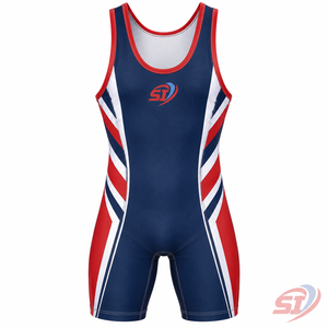 Combinaison de lutte personnalisée Patriot Edge pour hommes et jeunes, uniforme d'équipe sublimé, combinaison de musculation, fabricant OEM, vente en gros - Product Image 1