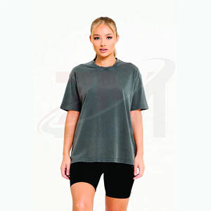 Fabricantes de Pakistán, Camisetas para Mujer al por Mayor, Camisetas de Color Gris para Unisex, Corte Regular, Lisas, Teñidas, Camisetas de Marca para Mujer - Product Image 2