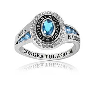 Bague d'École BOJ 039 Personnalisée en Argent et Diamant, Bague de Diplôme Universitaire Unisexe, Cadeau pour Fêtes et Occasions Spéciales, Certifiée - Product Image 3