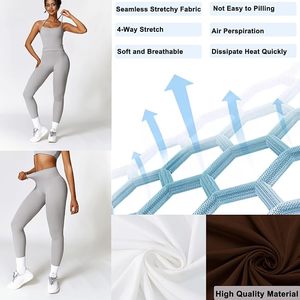 Ensembles de sport 2 pièces pour femmes (NOUVEAU) – Tenue de yoga avec débardeur dos nu et short taille mi-haute 100 % coton – Ensembles de gym et survêtements - Product Image 5
