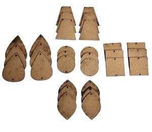 Découpes en bois à peindre, feuilles de bois pour loisirs créatifs, découpes pour boucles d'oreilles, porte-clés, étiquettes, bijoux en tissu, œuvres d'art en résine, décoration - Product Image 1