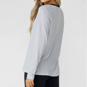 Women Lining Fabric Custom Design Longline Loose Fit Regular Pattern Activewear Yoga Sports <b>Long</b> Sleeve Quick Dry Shirt - Product Image 6