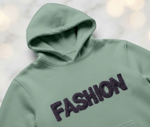 Top Trend Top Selling Sustainable Gray Green Color Custom Chenille Embroidery Logo Patch Professional Premium Quality <b>Hoodie</b> - Product Image 1