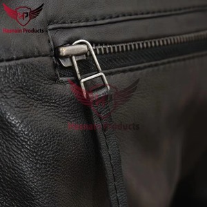 Chaqueta de Cuero Genuino Negra para Hombre, Ajustada, Estilo Motero, Cafe Racer, de Piel de Vacuno, con Cuello Alto, Clásica, Personalizada, Abrigo Cálido de Invierno - Product Image 2