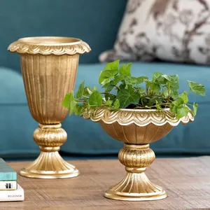 Vintage Metal Decorative Bowl with Engraved Plant Pattern Round Centerpiece for Party Table - Product Image 2