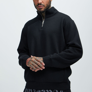 Sweat à capuche unisexe zippé en polaire 330gsm/350g, 100% coton, avec broderie de logo personnalisé, épaules tombantes, pour homme - Product Image 5