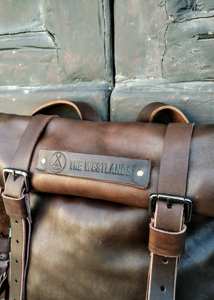 Modern Leather Roll Top <b>Backpack</b> Genuine Cowhide Travel Rucksack Mens Laptop Bag Sleek <b>Aesthetic</b> Design LTBP-0129 - Product Image 6