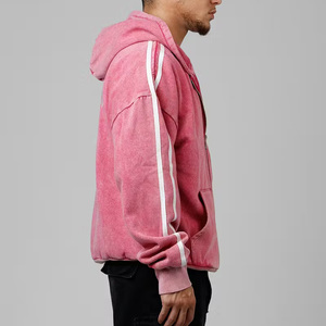 Relaxed Fit Acid Washed Hoodie Customizable Soft Cotton Pullover Washed Sweatshirt Casual Street Apparel For <b>Printing</b> - Product Image 4