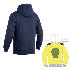 Hoodie moto en Kevlar le plus vendu, entièrement protecteur, doublé polaire, avec protections, respirant, style streetwear, OEM - Product Image 2