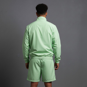 Conjunto Deportivo para Hombre Verde Claro, el Más Vendido del 2026, Chaqueta con Cierre y Cuello Alto, Pantalones Cortos, Secado Rápido, Poliéster, Ropa de Verano - Product Image 5