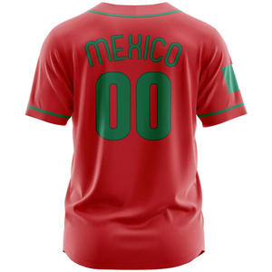 Sports V Neck Baseball Wear Baseball Jerseys Shirt Mexico Jersey Custom Team Name Logo Number Sublimation Printing - Product Image 3