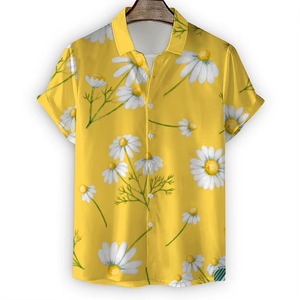 Camiseta de Manga Corta para Hombre, Estampado 3D de Margaritas y Crisantemos, 100% Algodón, Transpirable, Casual, de Verano, Talla Grande - Product Image 2