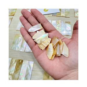 Wholesale Natural White Butterfly Asscher Cut Mother Pearl <b>Blanks</b> Rustic Glazed for Creative DIY <b>Ring</b> Jewelry Inlay Made Vietnam - Product Image 4