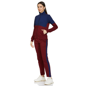 Chándal de mujer en oferta, nuevo diseño elegante y personalizado, color liso, corte regular, top largo con cremallera para mujer. - Product Image 5
