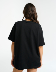 Camiseta de algodón oversize con cuello redondo y logo bordado para mujer, estilo streetwear, al por mayor - Product Image 5