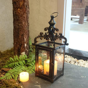 Portavelas de Hierro Forjado Artesanal con Acabado Antiguo de Primera Calidad, Tamaño y Color Personalizados para Uso en Interiores/Exteriores - Product Image 2