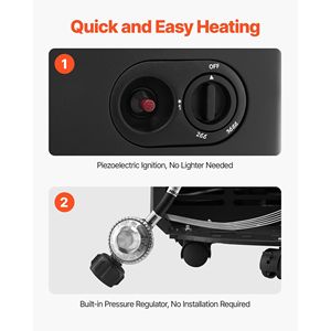 Stufa a Gas Propano da 6000 a 18000 BTU con 3 Modalità di Regolazione della Temperatura e Protezione Antiribaltamento, Radiatore per Garage e Patio - Product Image 6