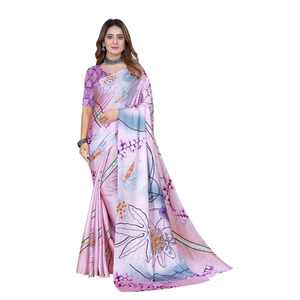 เสื้อพิมพ์ลายดิจิทัลผ้าเครปจากญี่ปุ่นเสื้อเบลาส์เปิดตะเข็บสีชมพู - Product Image 1