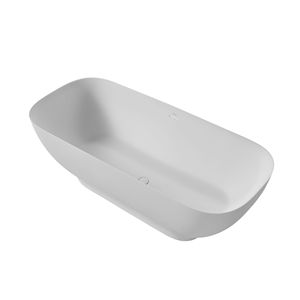 67 \ "di lusso bianco opaco Freestanding solida vasca da bagno con superficie in pietra ingegnerizzata in resina trabocco Pop-up bagno contemporaneo - Product Image 4