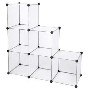 Organizador de Almacenamiento Modular de Plástico Blanco para Armario, 6 Cubos, Zapatero, Contenedores de Almacenamiento en Cubos, Organizador de Almacenamiento en Cubos DIY - Product Image 1