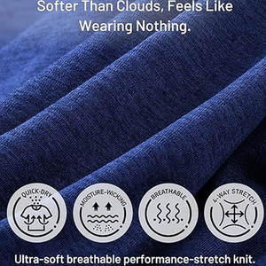 Vêtements de sport personnalisés pour hommes |   T-shirt de performance premium bleu marine uni en mélange polyester/coton à col rond |   Séchage rapide, écologique - Product Image 6