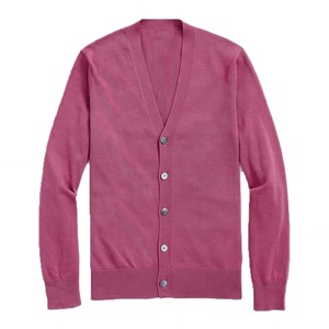 Cardigan en tricot uni pour femme, col en V, manches longues, fermeture boutonnée, 100% coton, anti-boulochage, à porter toute l'année - Product Image 3