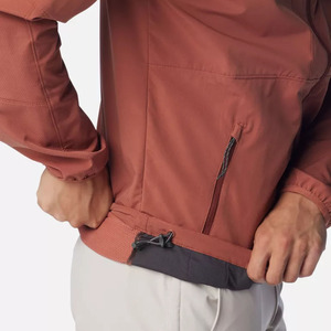 Chaqueta Unisex Roja con Capucha, Cortavientos, Cierre de Cremallera Frontal, Logotipo, Invierno, Casual, Color Sólido, Tejido de Poliéster - Product Image 5
