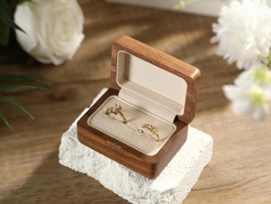 Eco-Friendly Rectangle <b>Wooden</b> <b>Box</b> for Jewelry Gift Storage-Soft Interior for Delicate Items Christmas Chinese New Year Tabletop - Product Image 6