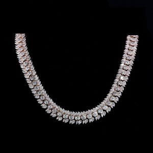 Moissanite Leaf Luxury Body <b>Chain</b> Rhodium Plated Sterling Silver <b>Iced</b> <b>Out</b> Statement <b>Chain</b> for Women & Men - Product Image 1