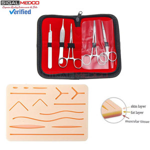 High-Quality Stainless Steel Suture <b>Practice</b> Kit Surgical Suturing Needle Holders Forceps Scissors <b>Pads</b> Kit Medic Instruments - Product Image 6