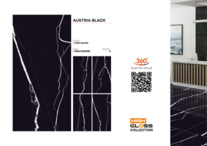 Azulejos de porcelana premium pulidos con efecto espejo de 600x1200 mm, color Austria Black con acabado de alto brillo, azulejos de 60x120 cm para dormitorios y habitaciones de lujo. - Product Image 2