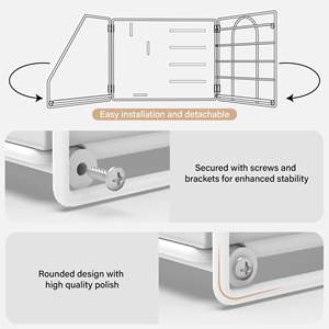 Organizador de Escritorio Ligero de 5 Niveles HUHOLE, Bandeja para Papel y Cartas de Malla Metálica Blanca con Soporte para Archivos, Requiere Ensamblaje Manual - Product Image 4