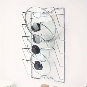 Cucina multifunzione da 1 pezzo a muro portaoggetti per pentole e coperchio Organizer con tagliere - Product Image 5