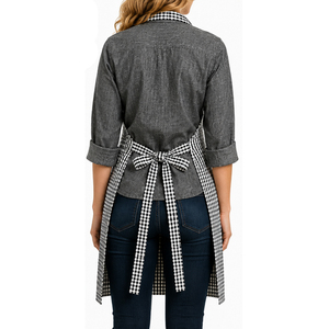 Tabliers de cuisine en coton 100% de qualité supérieure, longueur genou, à carreaux teints en fil, très vendus, pour la cuisson, au meilleur prix. - Product Image 4