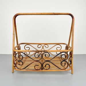 Porte-revues en rotin, organisateur de bureau et accessoires, supports de rangement pour livres et journaux - Product Image 5