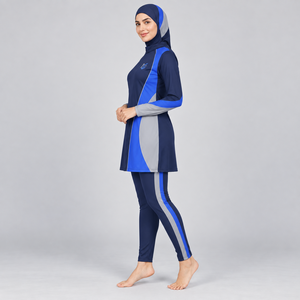 Conjunto de Burkini Modesto de 3 Piezas con Estampado Personalizado, Corte Alto, Logotipo Frontal, Secado Rápido, Conjunto de 2 Piezas, Mejor Oferta, Conjunto de Burkini Modesto de 3 Piezas - Product Image 4