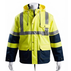 New Arrival SCALER SPORTSWEAR High Visibility ANSI Class 3 <b>Waterproof</b> Reflective Hoodies Pullover Long Sleeve Drawstring Hood - Product Image 2
