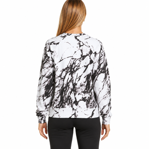 Women's Crew Neck Sweatshirt Full Sleeve Marble Print Knitted 100% Polyester Autumn Fashion <b>Top</b> <b>Sweat</b> Shirts - Product Image 3
