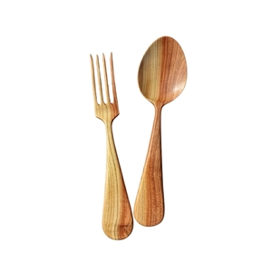 Ensemble de couverts en bois de hêtre naturel en gros, réutilisables, biodégradables, pour cuisine et table - Product Image 3