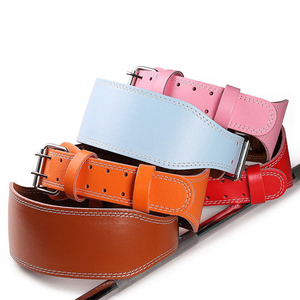 Double Prong Leather Weightlifting <b>Belt</b> for <b>Men</b> Double Prong Buckle Fitness Gym Equipment Durable Custom Branding Wholesale OEM - Product Image 4