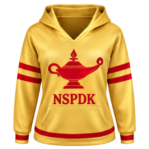 PDK <b>Women</b> Gold <b>Hoodie</b> <b>Red</b> Stripe Sleeve 1923 Hooded Pullover Sweatshirt Block Letter Print Sorority Gift Apparel - Product Image 3