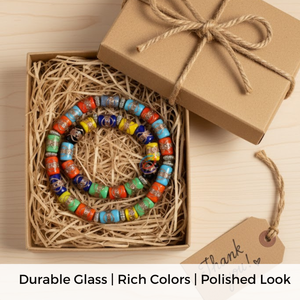 EXCEL EXPORTS Perles en verre multicolores en forme de baril de 8 pouces (12x17mm) |   Projets de bijoux décoratifs faits à la main pour le bricolage - Product Image 5