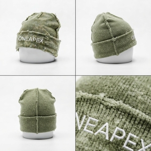 Gorro de Punto Verde Oliva para Hombre, Gorro de Invierno con Puño, Unisex, Estilo Urbano, Gorro Tipo Skull, Logotipo Personalizado, Accesorio de Moda al por Mayor - Product Image 4