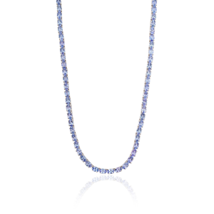 Bracelet tennis en argent sterling 925, design original, serti de tanzanite naturelle ovale, fait main, pour femme, bijoux fins - Product Image 1