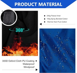 Men's High Visibility Safety <b>Jacket</b> Blue <b>Black</b> Reflective Stripes Waterproof Workwear Stand Collar Regular Fit - Product Image 3