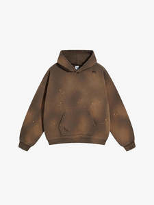 Sudadera con Capucha Holgada para Hombre, Estilo Urbano Moderno, 450GSM, con Efecto Desgastado, Lavado Monkey y Teñido con Spray - Product Image 3