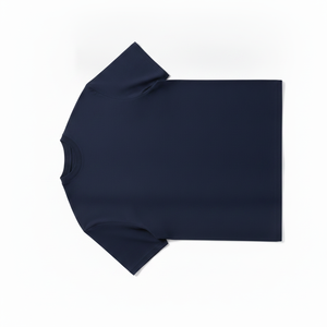Camiseta de Manga Corta Azul Marino para Hombre con Logotipo Geométrico Bordado, Corte Regular, Informal, de Algodón Jersey, Cuello Redondo - Product Image 5